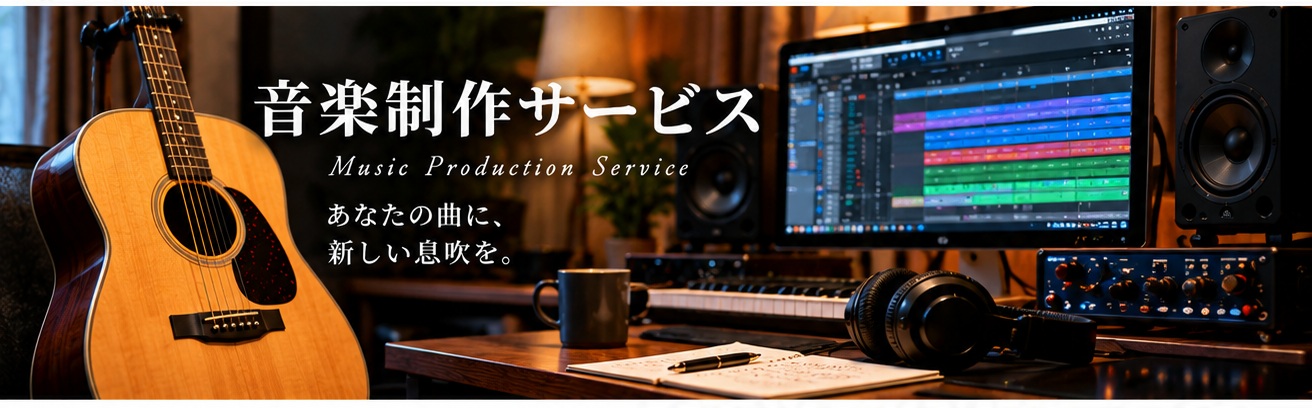 音楽制作サービス　ギターとPCの制作環境